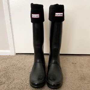 Hunter Rain Boots- Tall, Black, Size 8